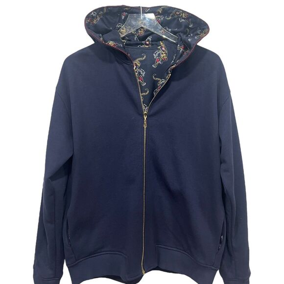 Sandro Paris Hoodie Jacket Reversible Zip-up H16 Issey Marine Size 3 (L) Tiger - Picture 7 of 10